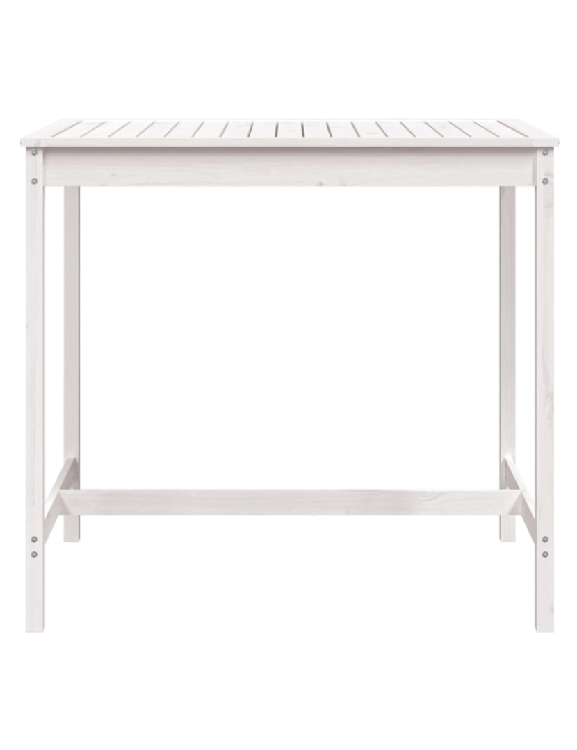 imagem de vidaXL Mesa de jardim 121x82,5x110 cm madeira de pinho maciça branco5