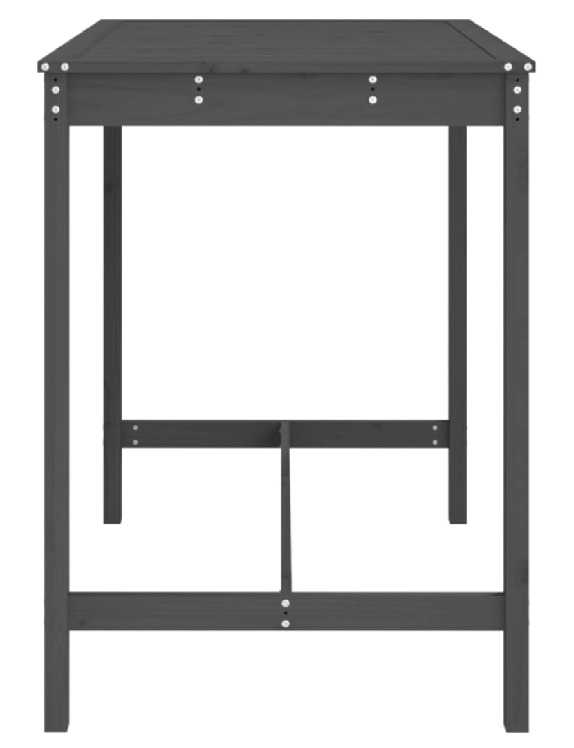 imagem de vidaXL Mesa de jardim 121x82,5x110 cm madeira de pinho maciça cinzento6