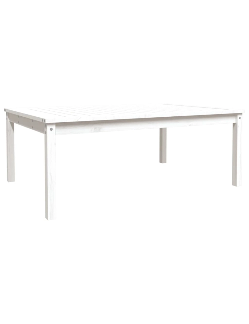 imagem de vidaXL Mesa de jardim 121x82,5x45 cm madeira de pinho maciça branco1