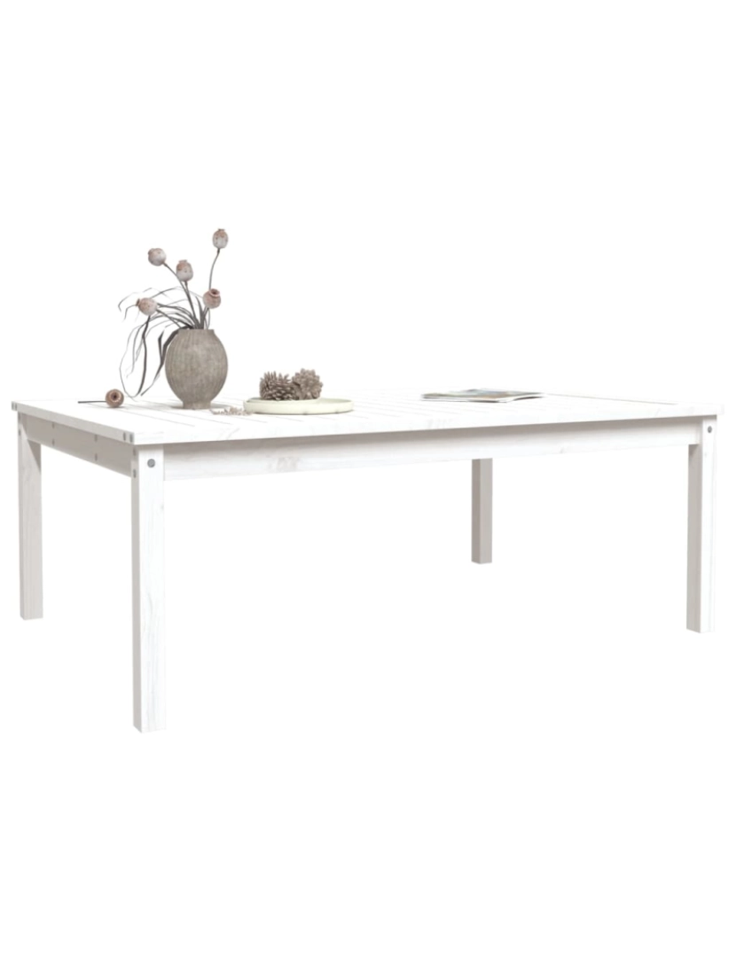 imagem de vidaXL Mesa de jardim 121x82,5x45 cm madeira de pinho maciça branco5