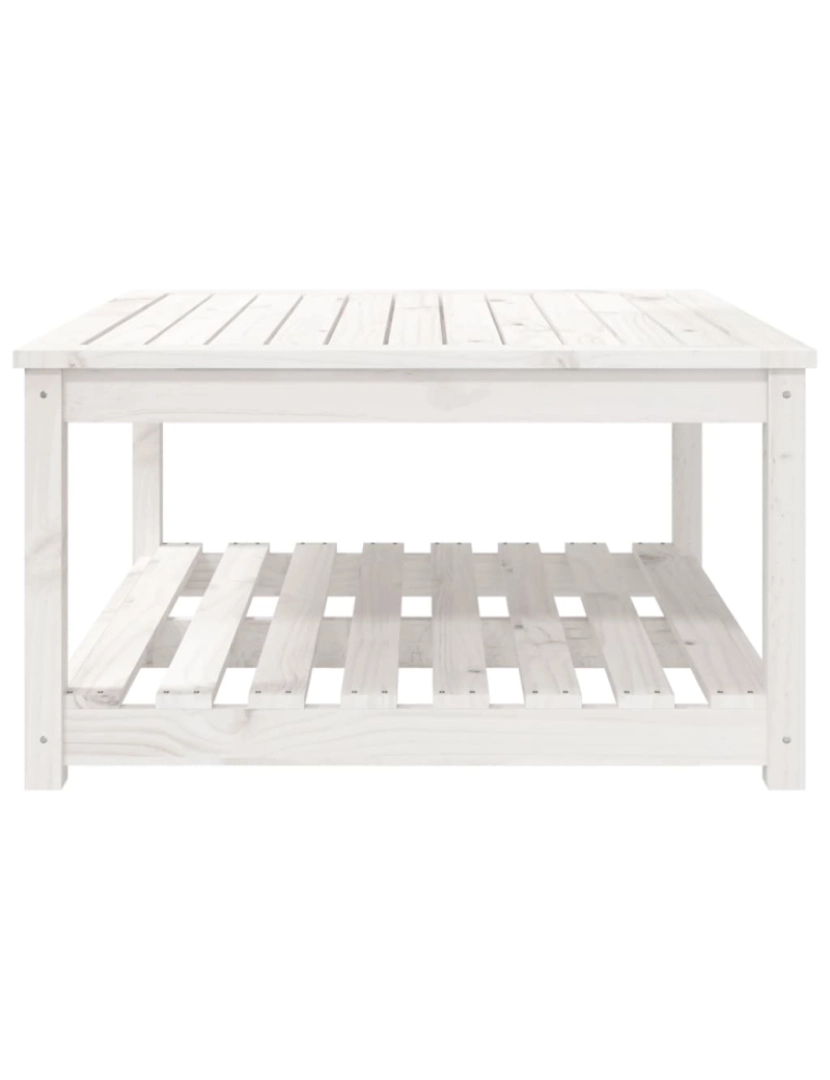 imagem de vidaXL Mesa de jardim 82,5x82,5x45 cm madeira de pinho maciça branco6