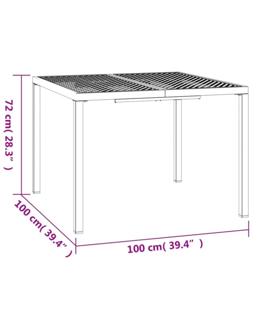 imagem de vidaXL Mesa de jardim 100x100x72 cm aço antracite8