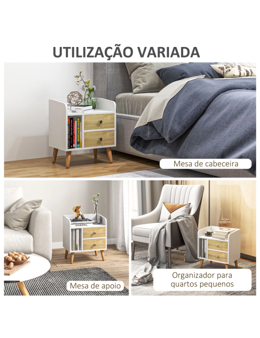 imagem de Mesa auxiliar 43cmx30cmx49cm cor branco 831-2966