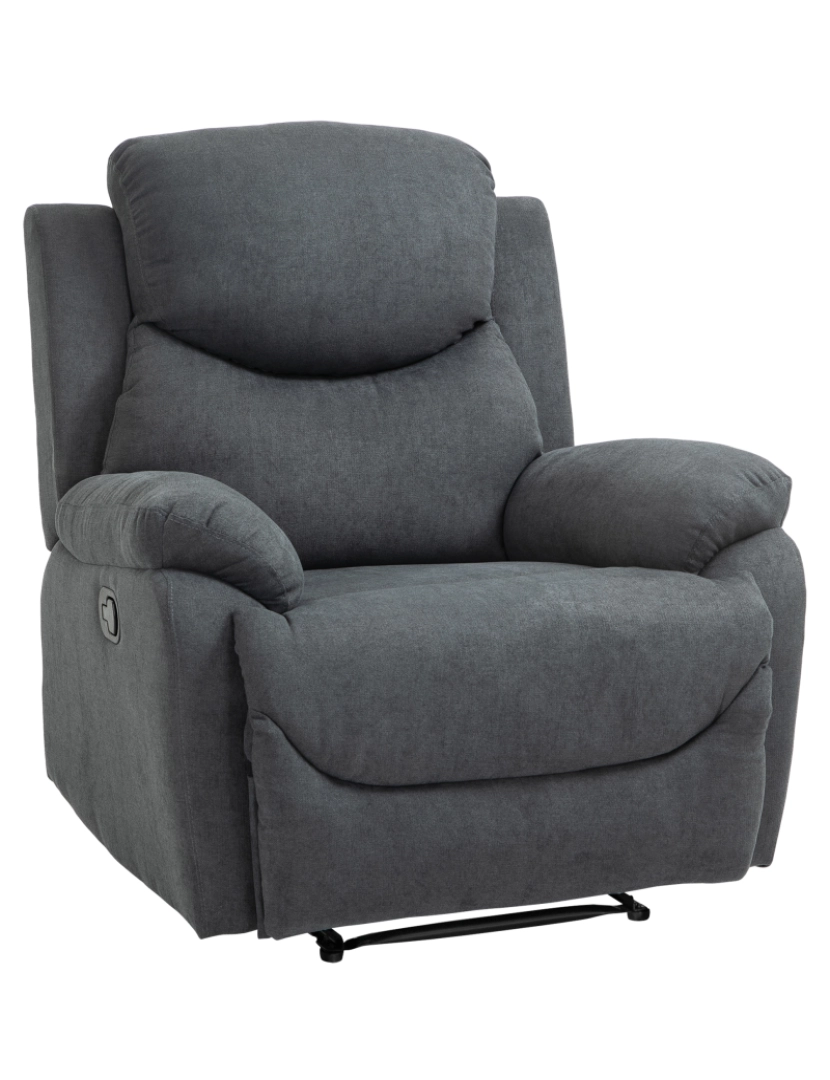 Homcom - Sofá reclinável 97cmx96cmx105,5cm cor cinza escuro 833-852CG