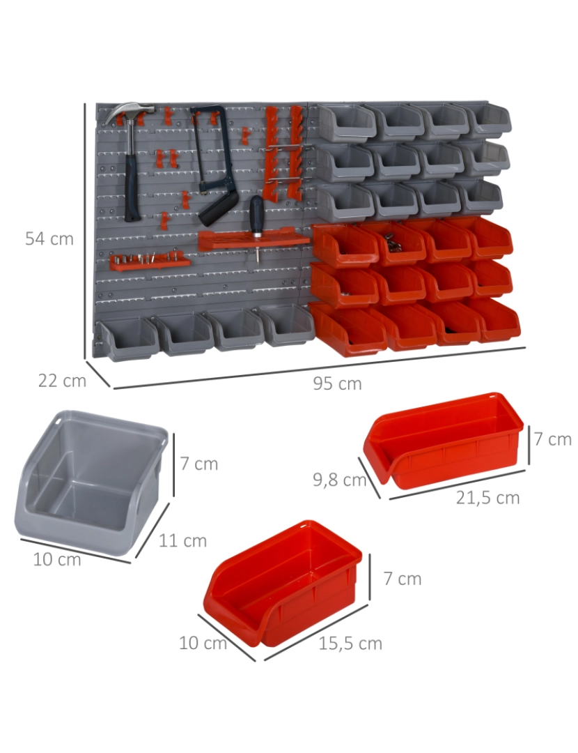 imagem de Conjunto de armazenamento de ferramentas 63,5cmx22.5cmx95,5cm cor vermelho B40-022RD3