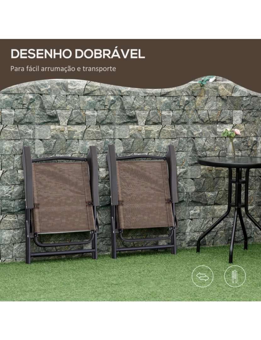 imagem de Conjunto Móveis de Jardim 82.5x54x90cm cor marrom 84B-2257