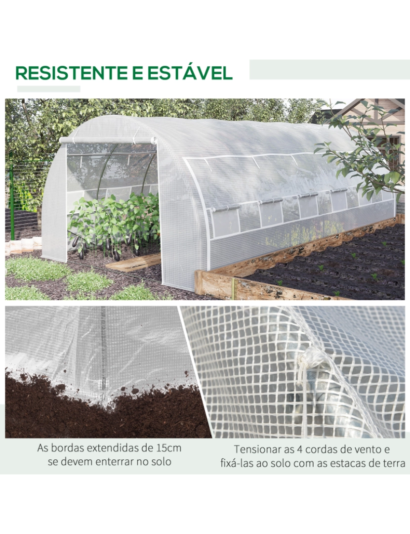 imagem de Estufa Tipo Túnel 6x3x2m cor branco 845-612WT7