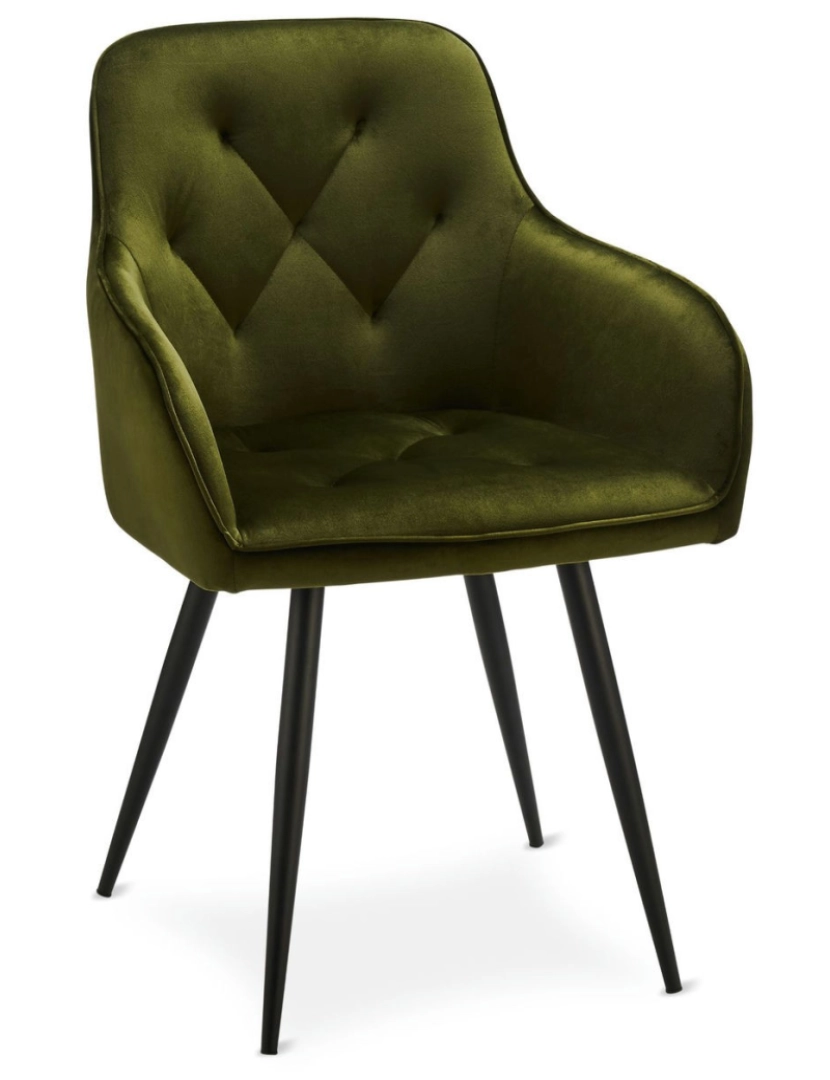Furnhouse - Conjunto de 2 cadeiras de jantar verdes Olive Nadja