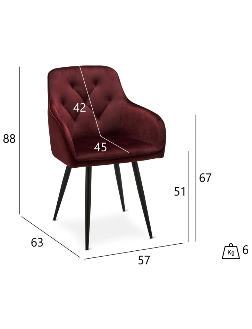 imagem de Conjunto de 2 cadeiras de jantar Bordeaux Nadja6