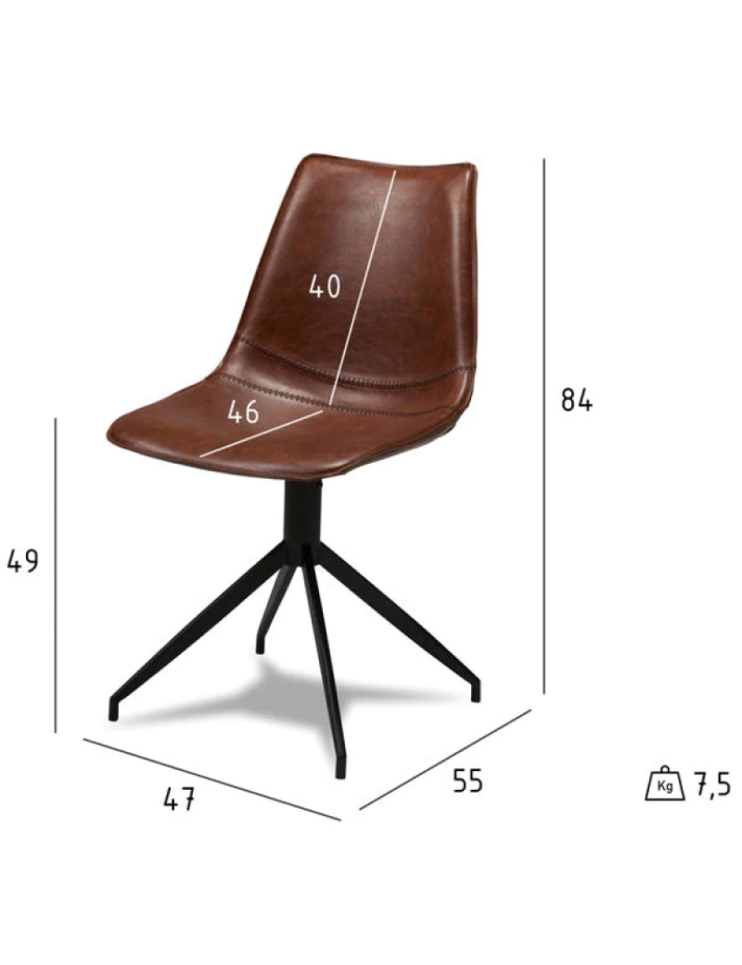 imagem de Conjunto de 2 cadeiras de jantar marrom claro Isabel7