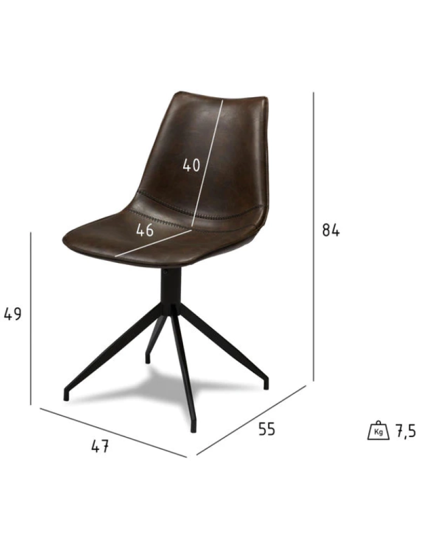 imagem de Conjunto de 2 cadeiras de jantar marrom escuro Isabel7
