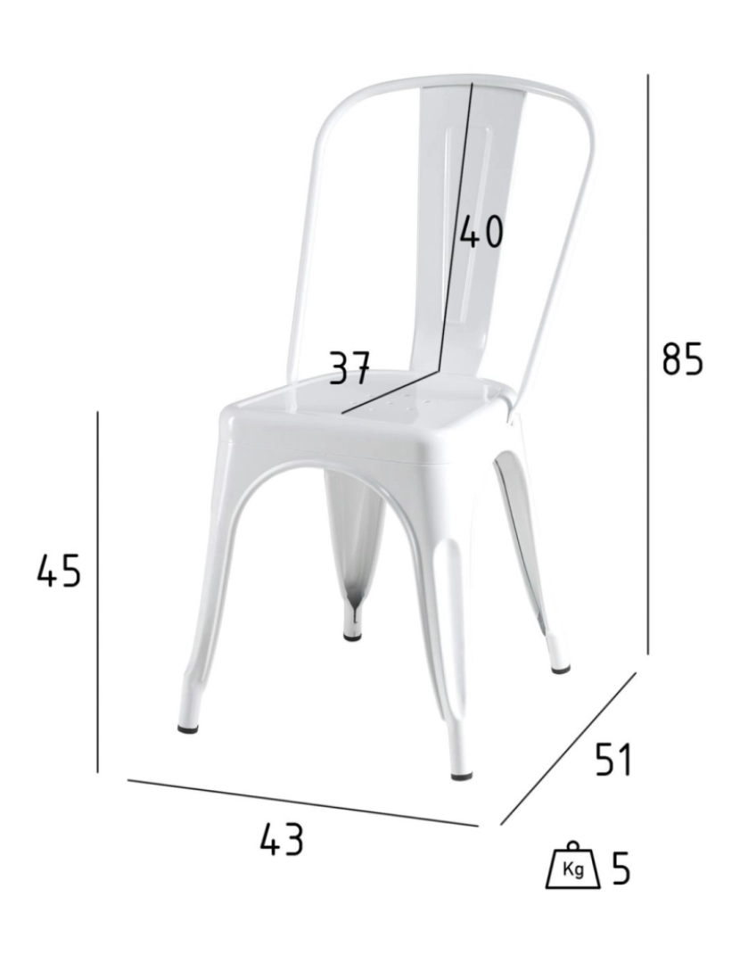 imagem de Conjunto de 4 cadeiras de jantar branco Korona6