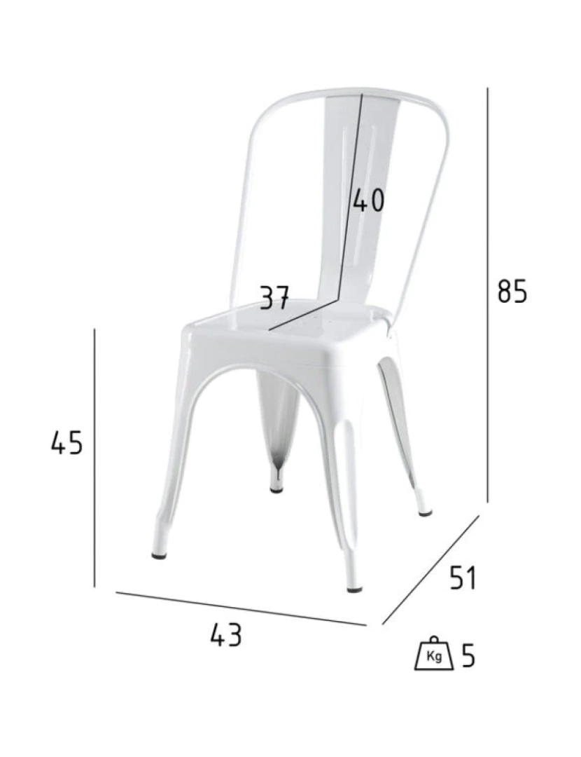 imagem de Conjunto de 4 cadeiras de jantar branco Korona7