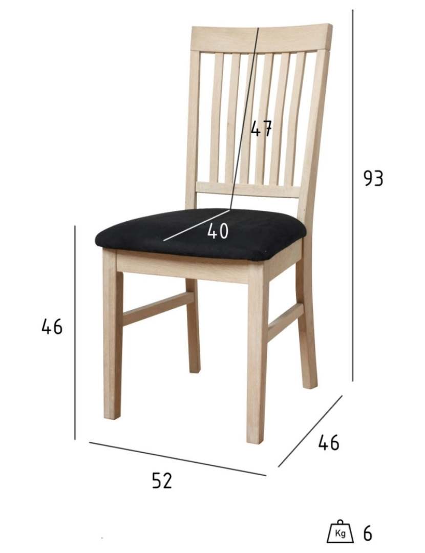 imagem de Conjunto de 2 cadeiras de jantar de madeira Mette Sabonete-Finish7