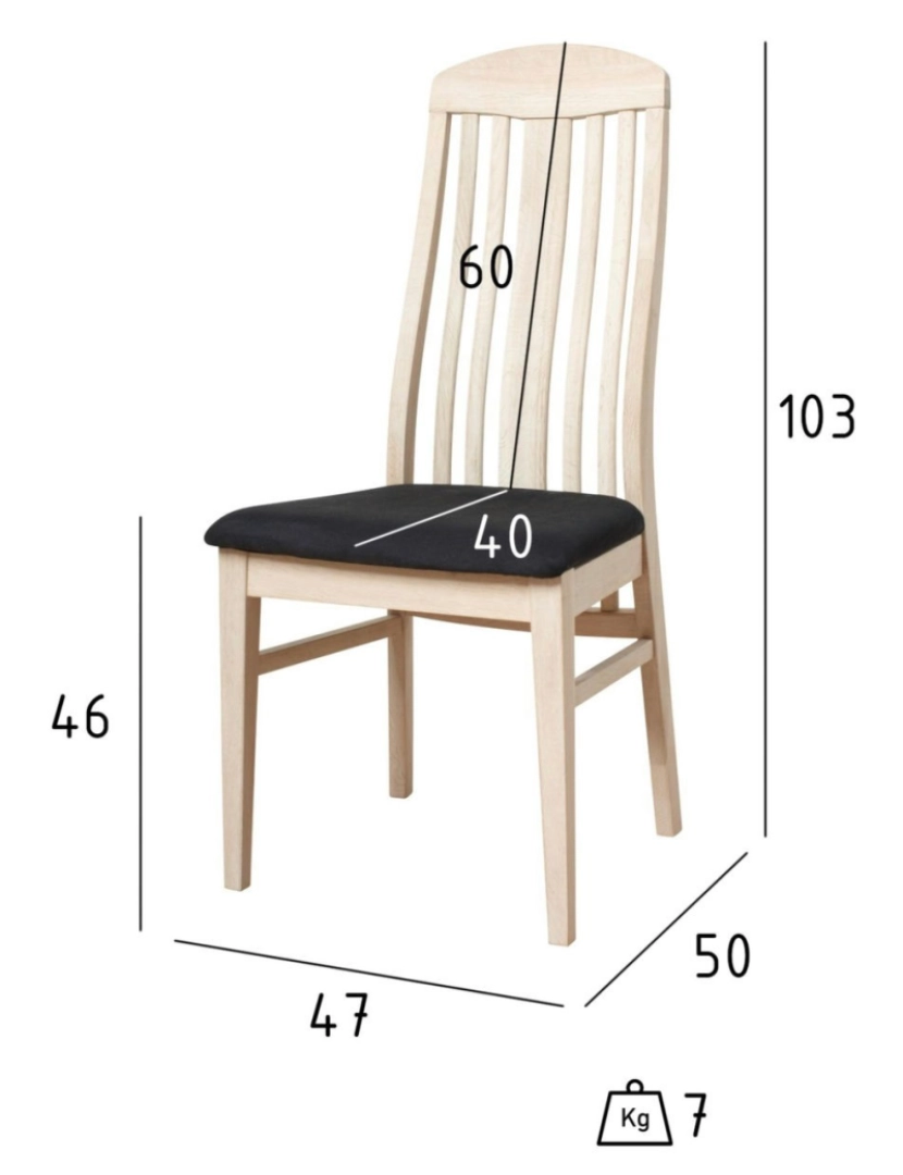 imagem de Conjunto de 2 cadeiras de jantar de madeira Heidi White-Oil Finish7