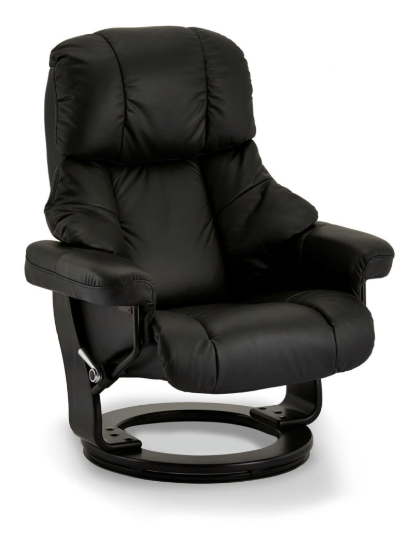 imagem de Recliner com Footstool Coroa de couro preto2