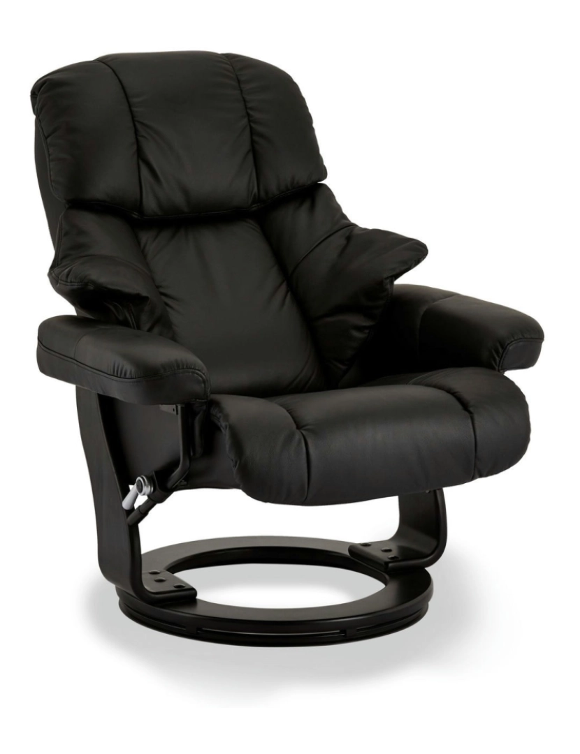 imagem de Recliner com Footstool Coroa de couro preto3