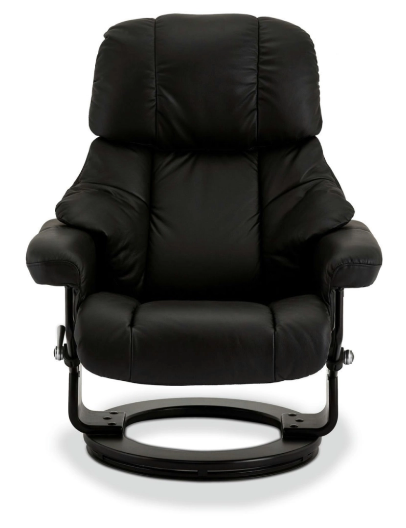 imagem de Recliner com Footstool Coroa de couro preto5