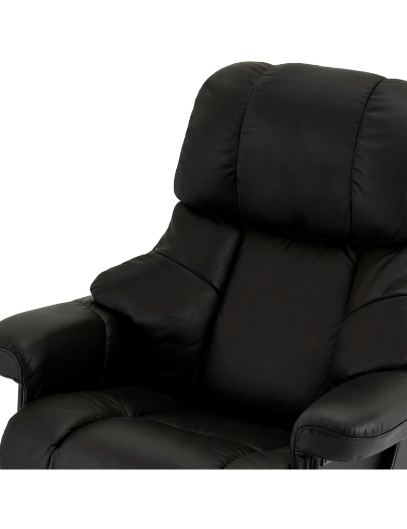 imagem de Recliner com Footstool Coroa de couro preto6