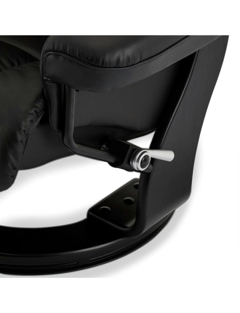 imagem de Recliner com Footstool Coroa de couro preto7