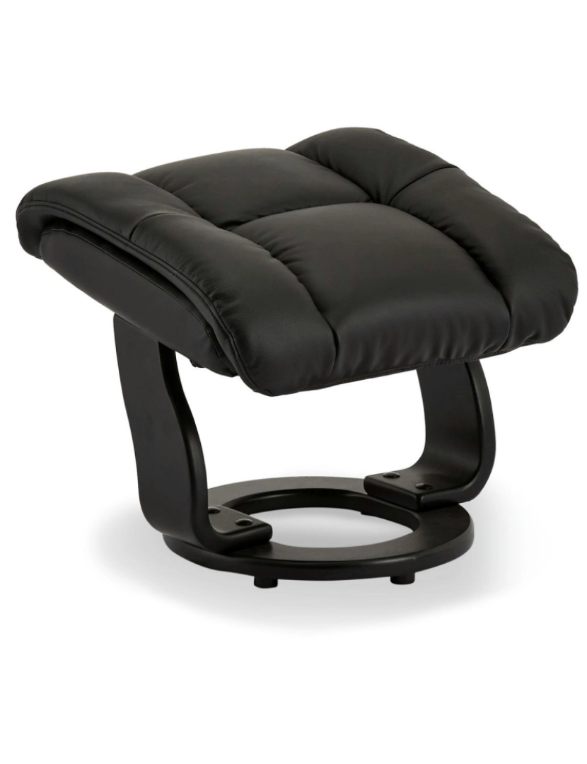 imagem de Recliner com Footstool Coroa de couro preto8