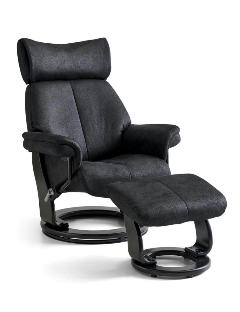 imagem de Recliner Toledo com tecido preto Footstool1