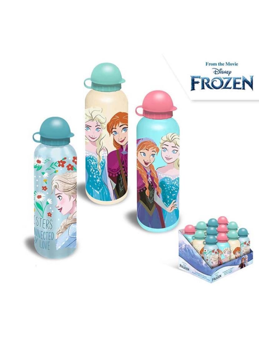 Frozen - Garrafa Alumínio 500Ml 3 Desenhos Frozen 12X1