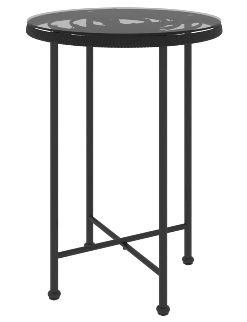 Vidaxl - vidaXL Mesa de jantar Ø55 cm   vidro temperado e aço preto