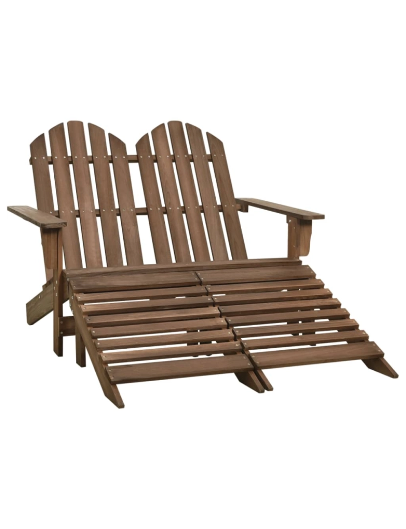 Vidaxl - vidaXL Cadeira de jardim e otomano Adirondack 2 lugares abeto castanho