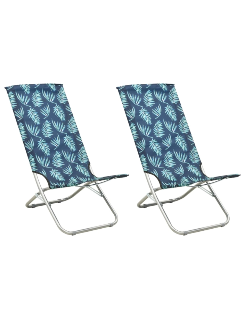 Vidaxl - vidaXL Cadeiras de praia dobráveis 2 pcs tecido padrão de folhas