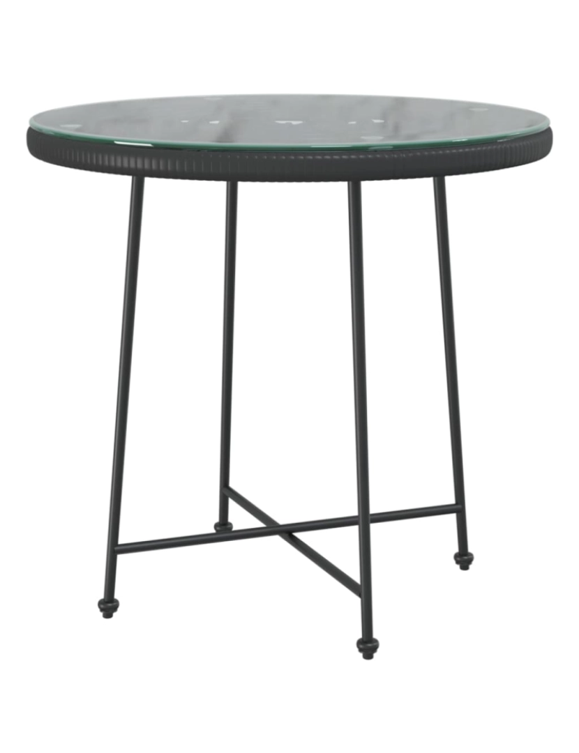 Vidaxl - vidaXL Mesa de jantar Ø80 cm   vidro temperado e aço preto