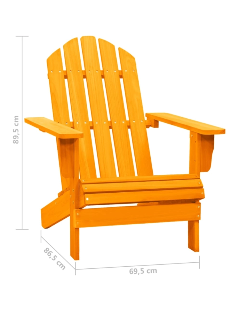 imagem de vidaXL Cadeira Adirondack para jardim abeto maciço laranja7