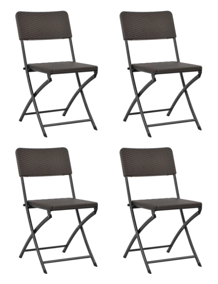 Vidaxl - vidaXL Cadeiras de jardim dobráveis 4 pcs PEAD e aço castanho