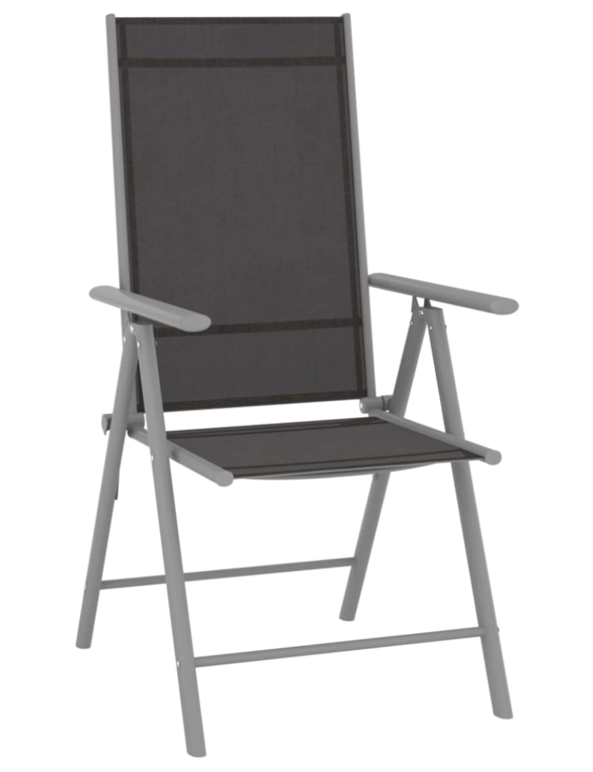 imagem de vidaXL Cadeiras de jardim dobráveis 4 pcs textilene preto3