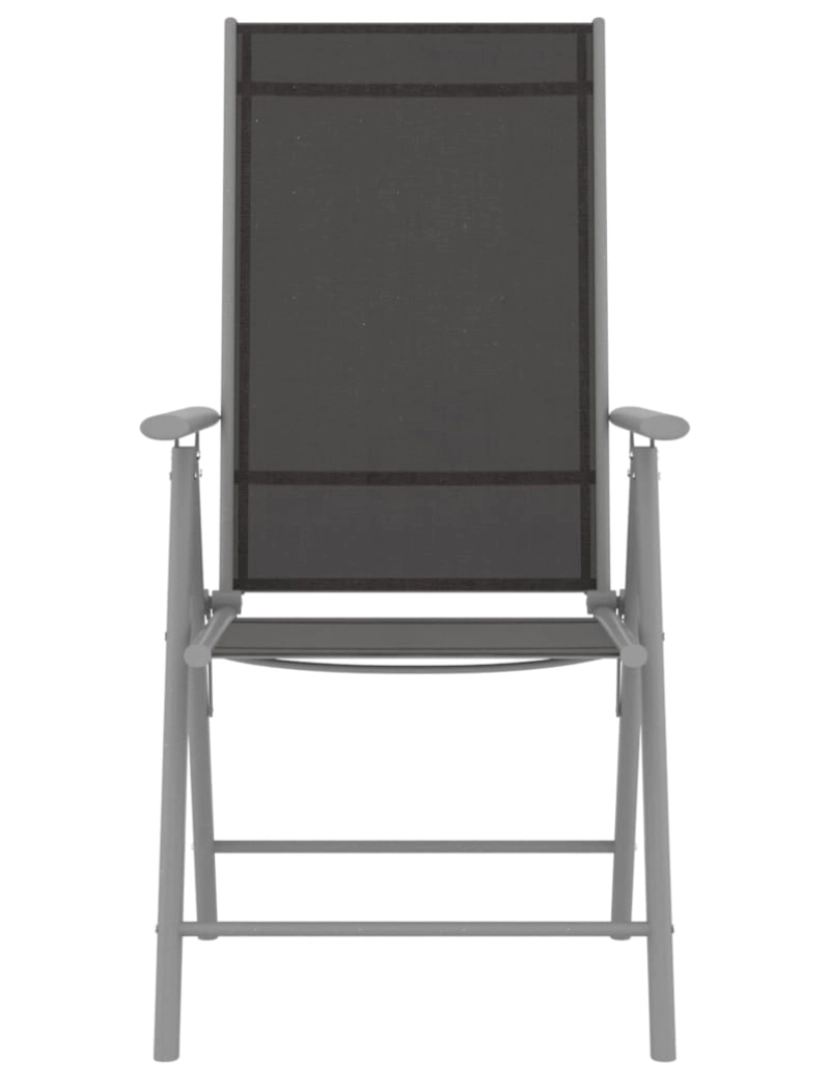 imagem de vidaXL Cadeiras de jardim dobráveis 4 pcs textilene preto4