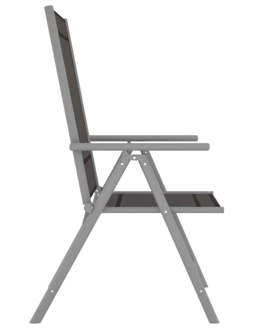 imagem de vidaXL Cadeiras de jardim dobráveis 4 pcs textilene preto5