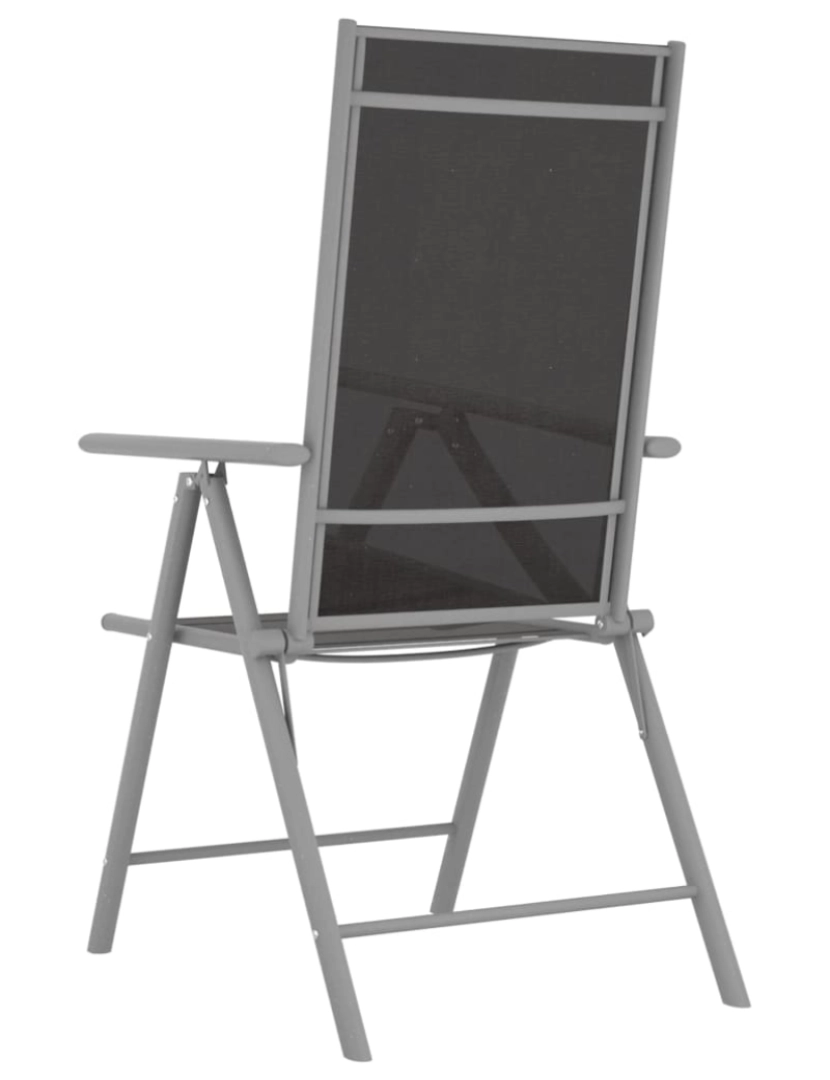 imagem de vidaXL Cadeiras de jardim dobráveis 4 pcs textilene preto6