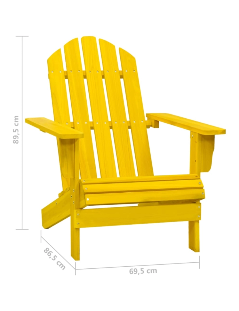 imagem de vidaXL Cadeira Adirondack para jardim abeto maciço amarelo7