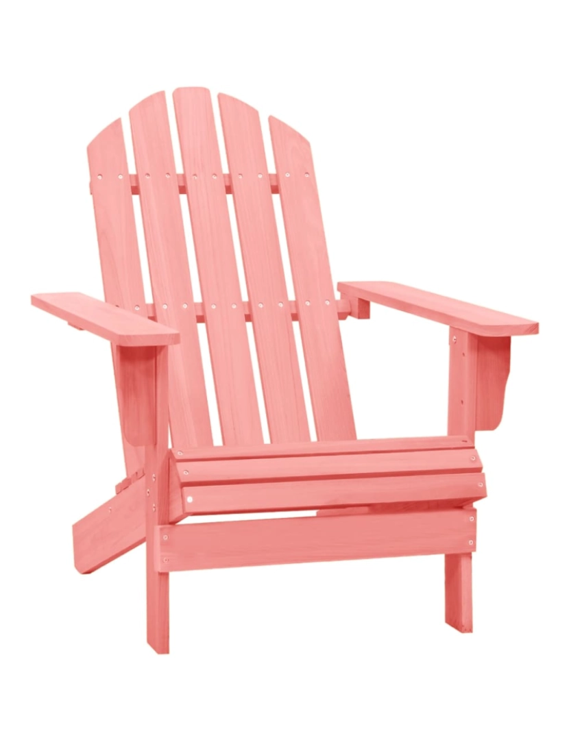 imagem de vidaXL Cadeira Adirondack para jardim abeto maciço rosa2