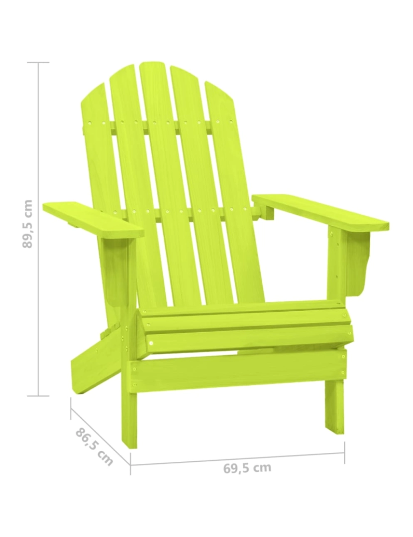 imagem de vidaXL Cadeira Adirondack para jardim abeto maciço verde7