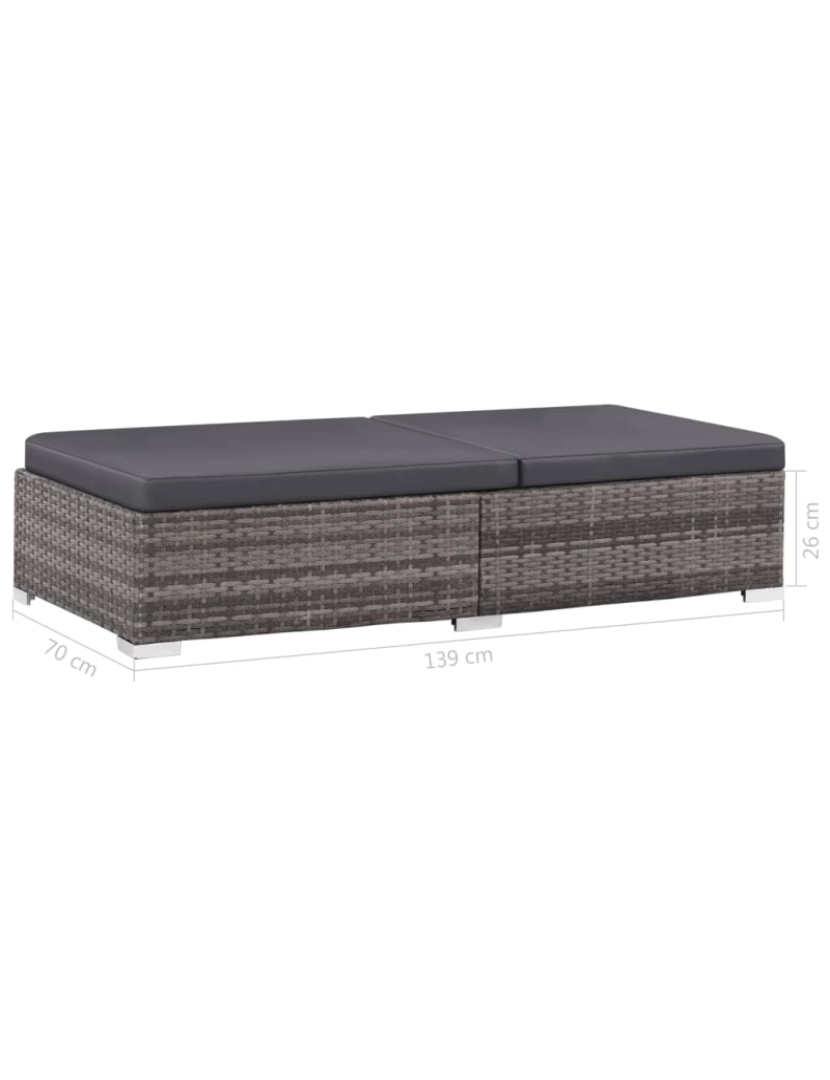 imagem de vidaXL 3 pcs conjunto lounge de jardim c/ almofadões vime PE cinzento8