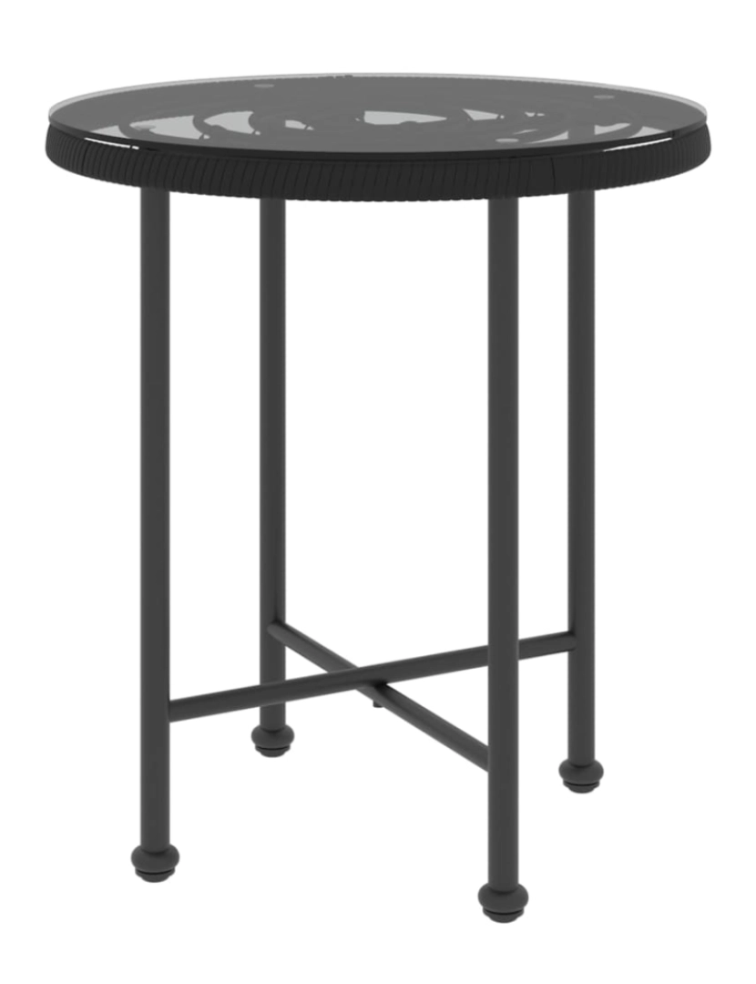 Vidaxl - vidaXL Mesa de jantar Ø50 cm   vidro temperado e aço preto