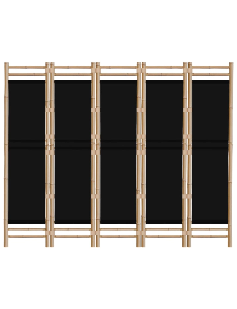 imagem de vidaXL Divisória/biombo com 5 painéis dobráveis 200 cm bambu e lona5