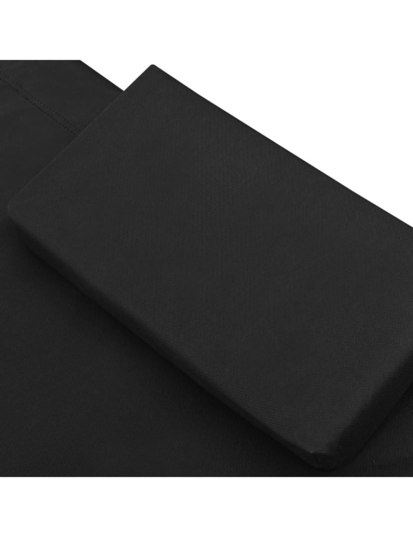 imagem de vidaXL Espreguiçadeira com toldo e almofadas preto6