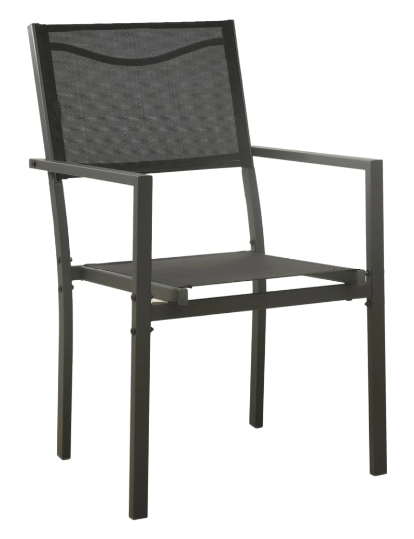 imagem de vidaXL Cadeiras de jardim 2 pcs textilene e aço preto/antracite3