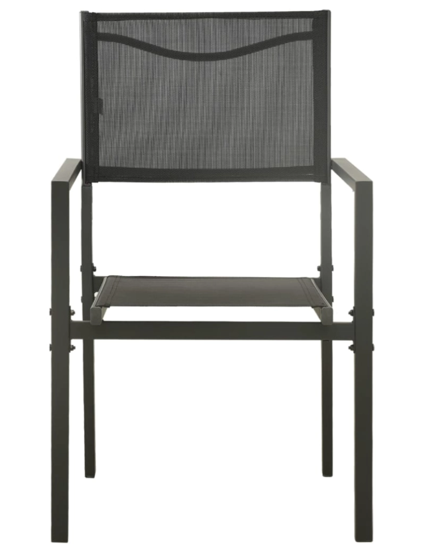 imagem de vidaXL Cadeiras de jardim 2 pcs textilene e aço preto/antracite4