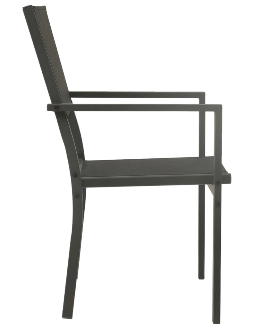 imagem de vidaXL Cadeiras de jardim 2 pcs textilene e aço preto/antracite5