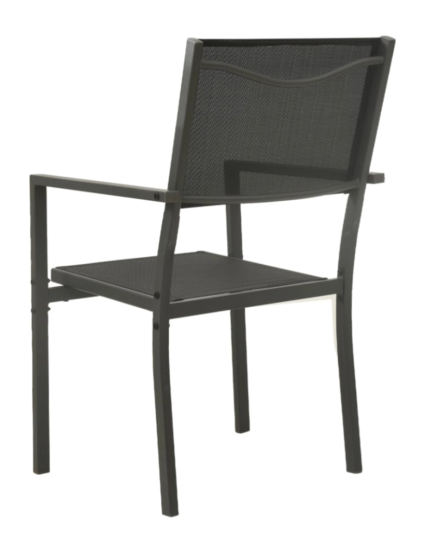 imagem de vidaXL Cadeiras de jardim 2 pcs textilene e aço preto/antracite6