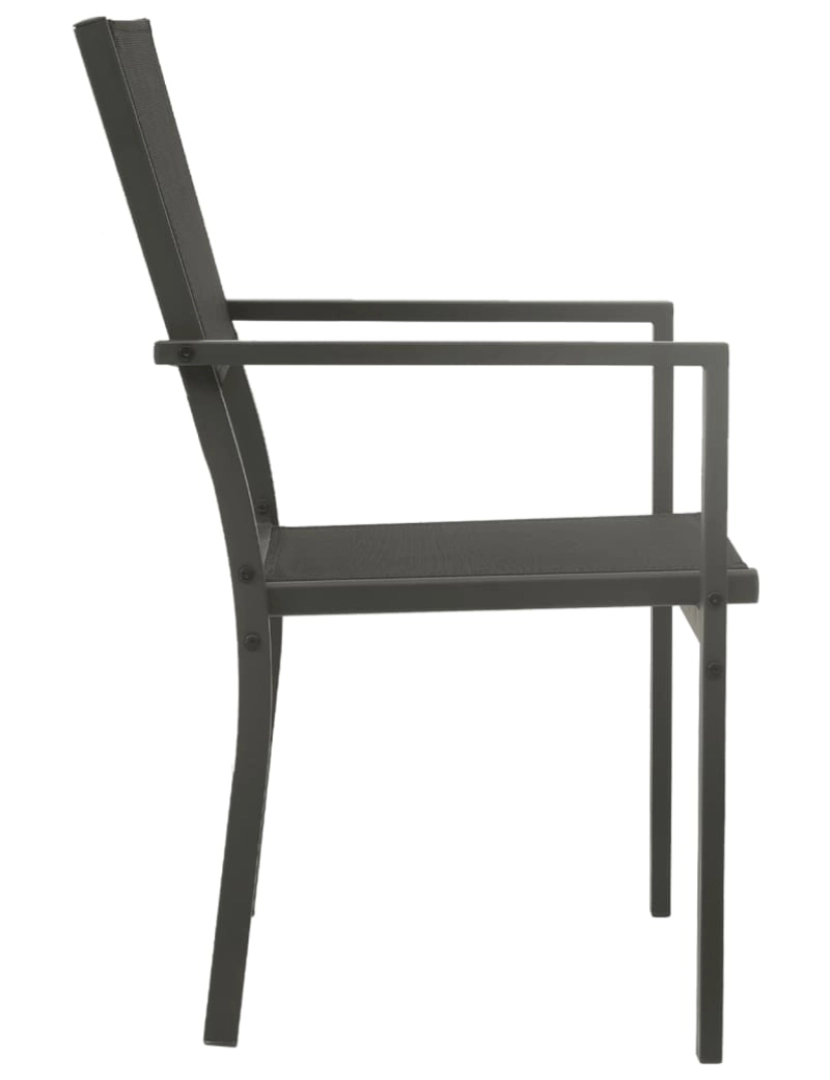 imagem de vidaXL Cadeiras de jardim 4 pcs textilene e aço preto/antracite5