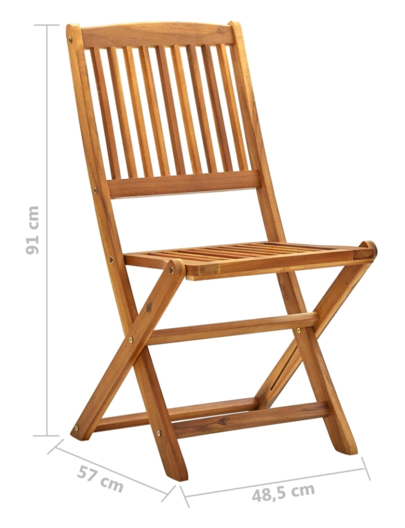 imagem de vidaXL Cadeiras de jardim dobráveis 2 pcs madeira acácia maciça10